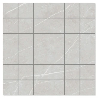 Marmor Mosaik Klinker Prestige Ljusgrå Polerad 30x30 (5x5) cm